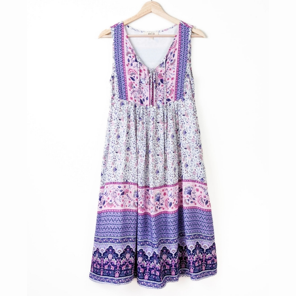💜 EUC We the Wild Aurora Sleeveless Midi Dress